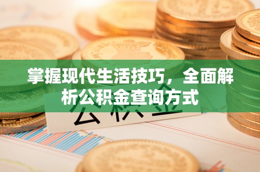 加查掌握现代生活技巧，全面解析公积金查询方式