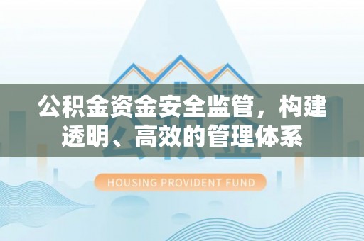 加查公积金资金安全监管，构建透明、高效的管理体系