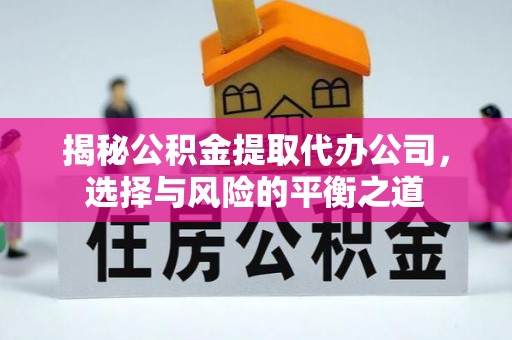 加查揭秘公积金提取代办公司，选择与风险的平衡之道