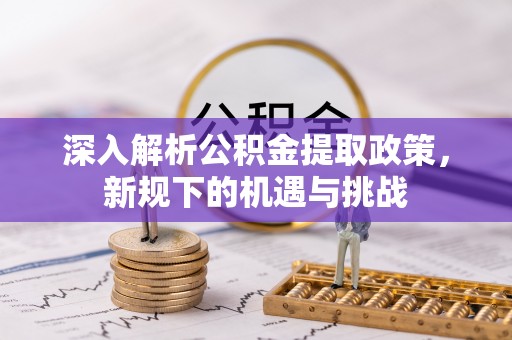加查深入解析公积金提取政策，新规下的机遇与挑战