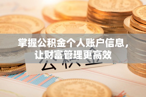 加查掌握公积金个人账户信息，让财富管理更高效
