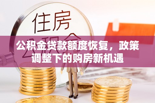 加查公积金贷款额度恢复，政策调整下的购房新机遇