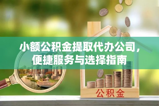 加查小额公积金提取代办公司，便捷服务与选择指南