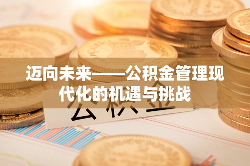 加查迈向未来——公积金管理现代化的机遇与挑战
