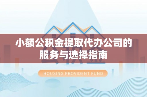 加查小额公积金提取代办公司的服务与选择指南