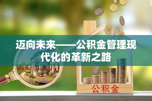 加查迈向未来——公积金管理现代化的革新之路